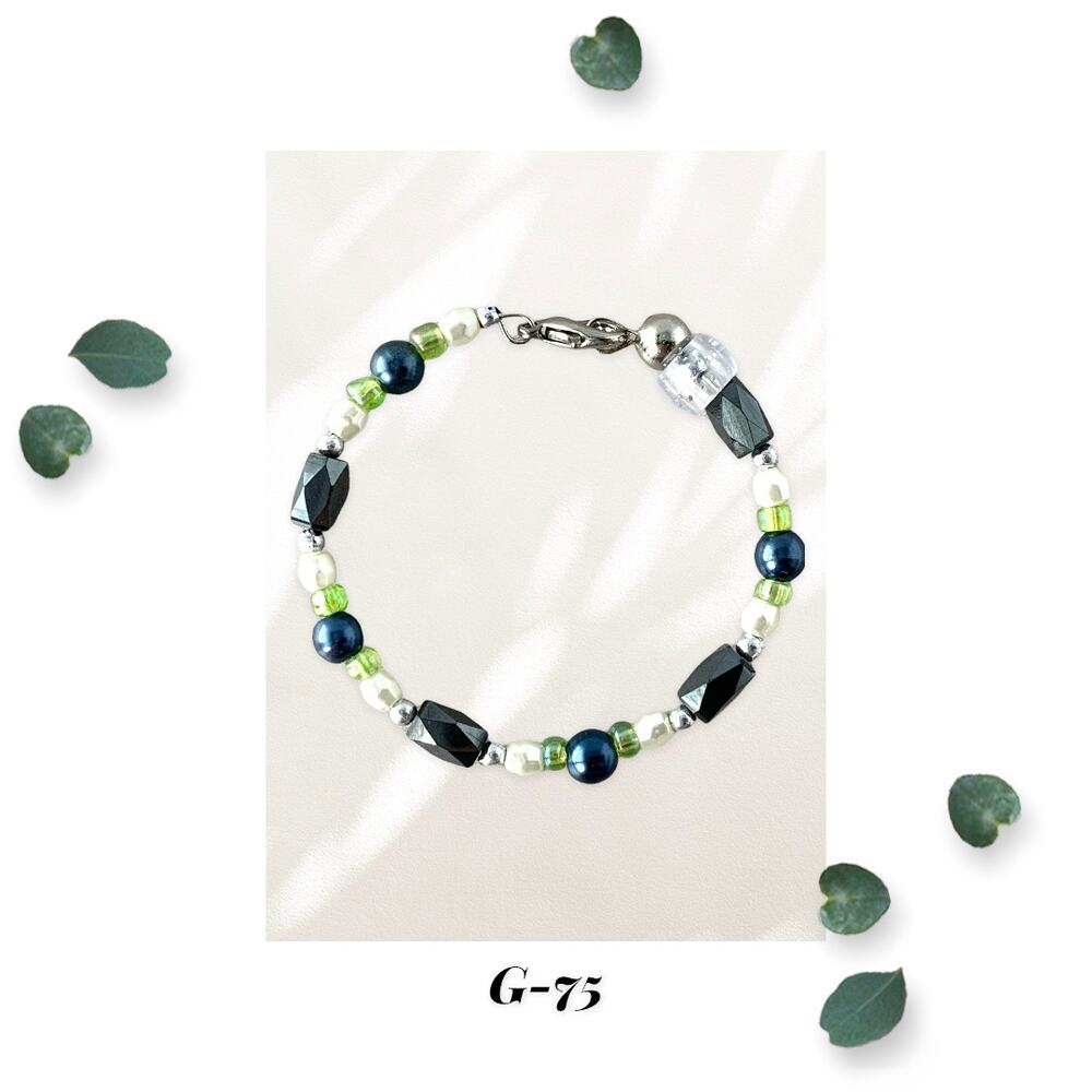 Blue Green Attraction Bracelet - Magnetic Hematite Beads